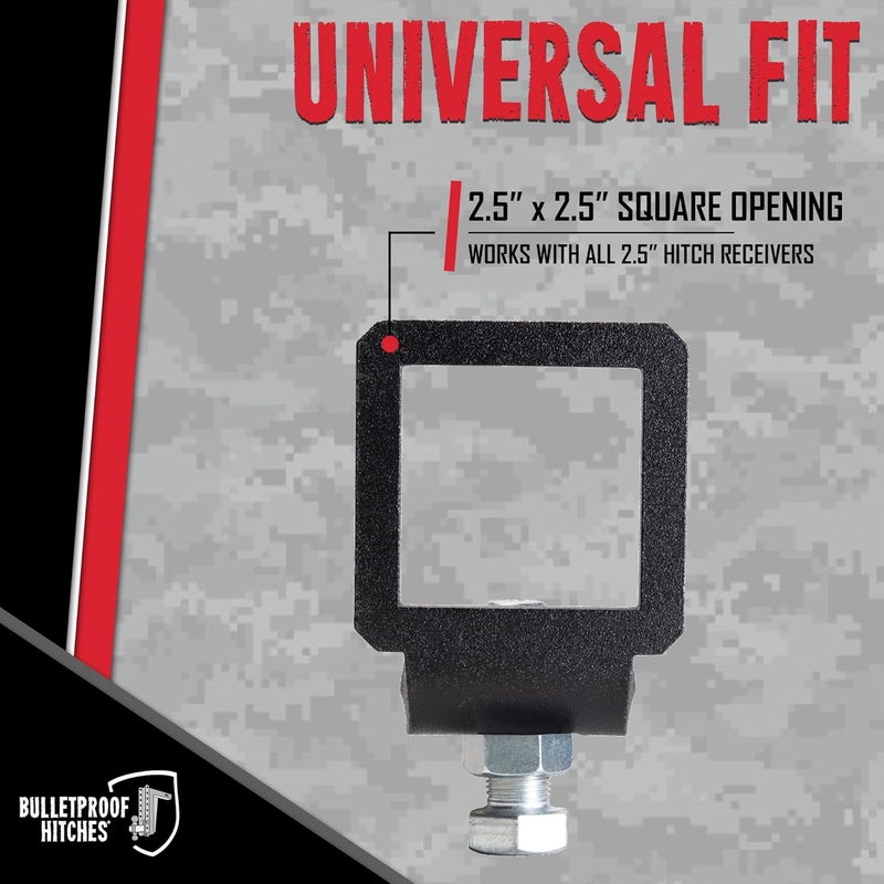 BulletProof Hitches - 2.5" Anti Rattle Hitch Clamp - Anti Rattle Hitch Tightener for 2.5 Inch Hitches - Hitch Stabilizer with Black Textured Powder Coat - Image 3